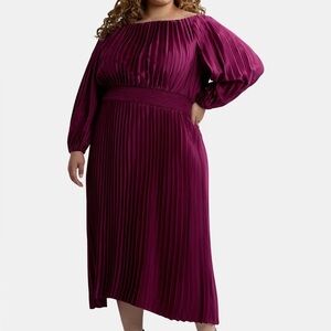 Terra & Sky Rich Burgundy off shoulder Dress
